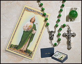 St. Jude Marble Rosary Gift Set